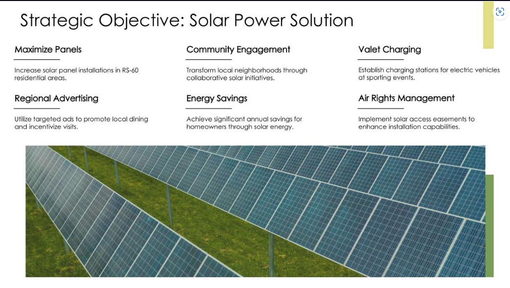 Strategic Objective a Solar Power Solution 